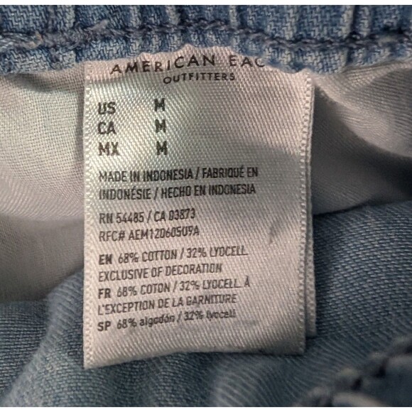 American Eagle Shorts Pocket Lightweight Denim Drawstring Size Medium (32) (667) - Picture 4 of 4